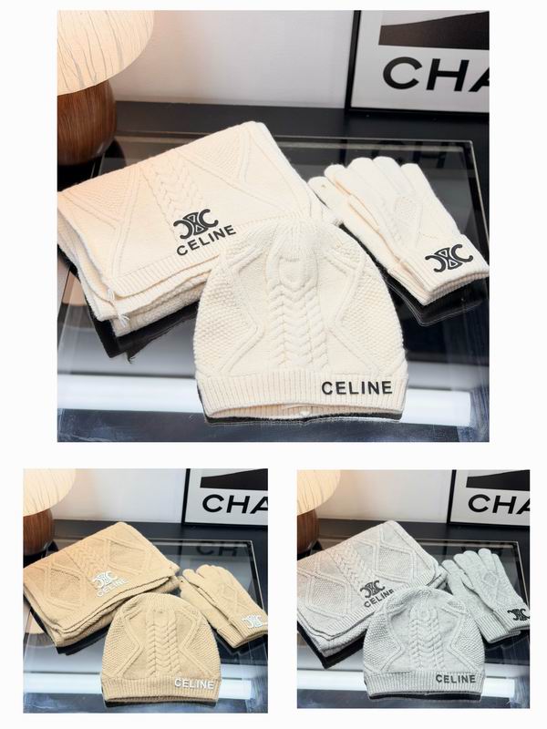 Celine scarf hat gloves dx05